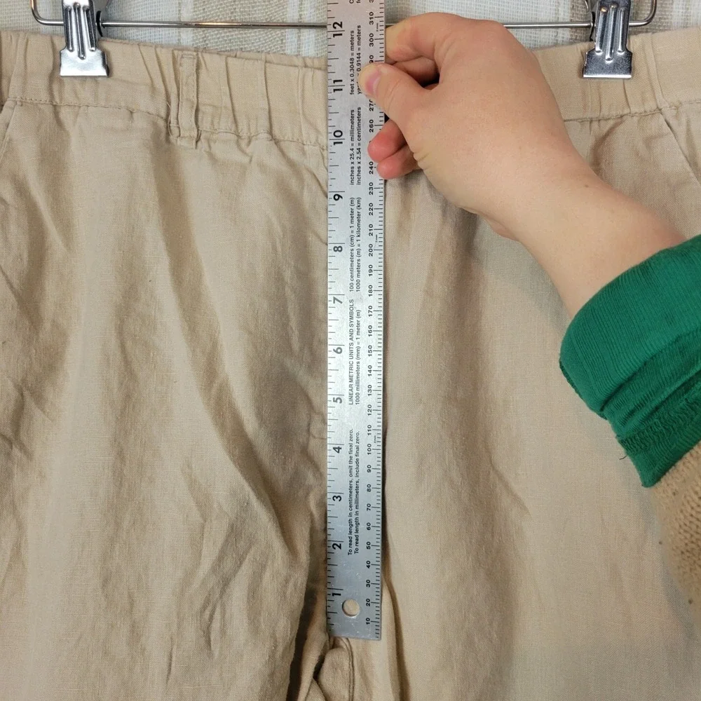 Quince 100% European Linen Pants‎ Driftwood Size Medium Tan Beige Lagenlook